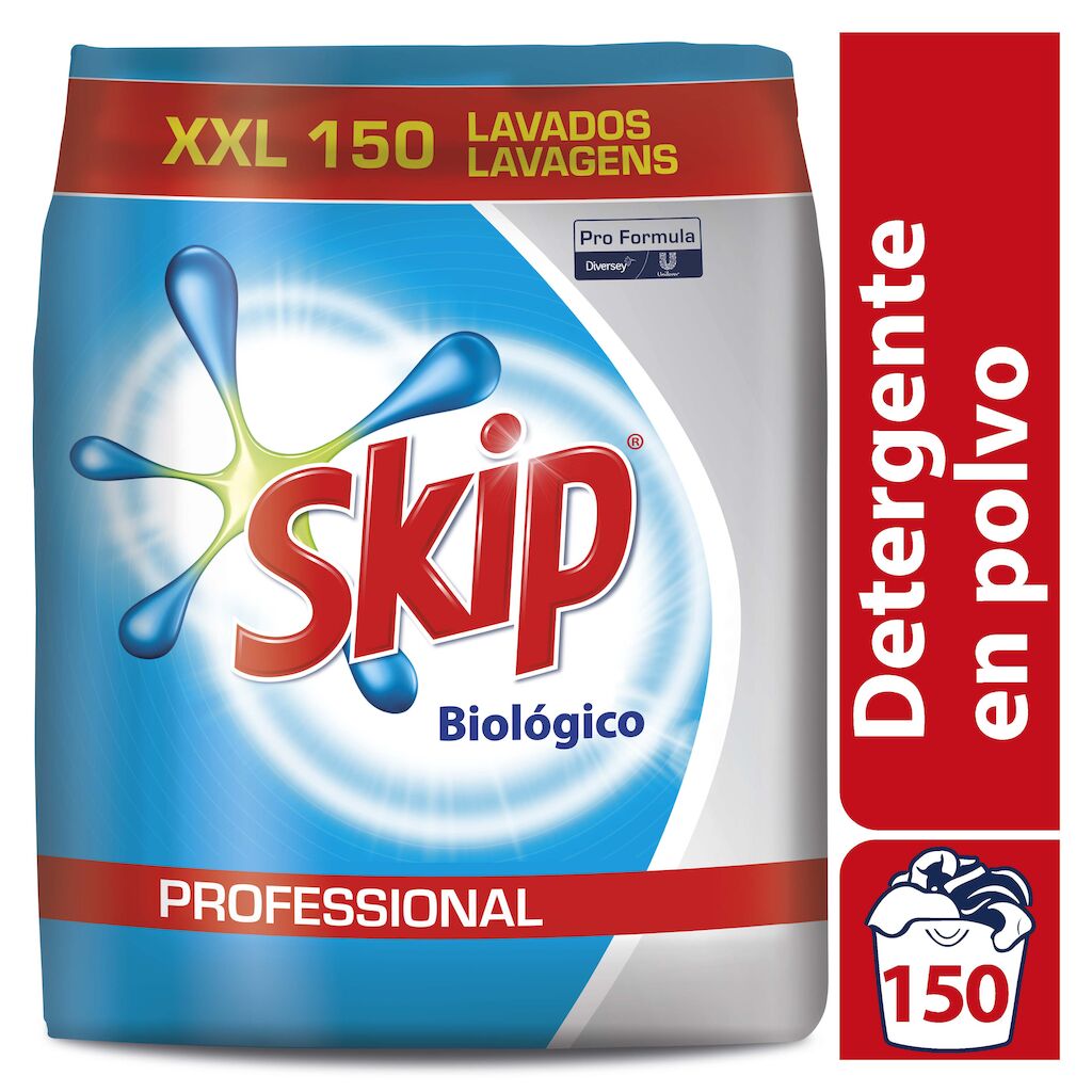 Skip Pro Formula Biológico 14.25kg - Detergente en polvo, enzimático y sin fosfatos